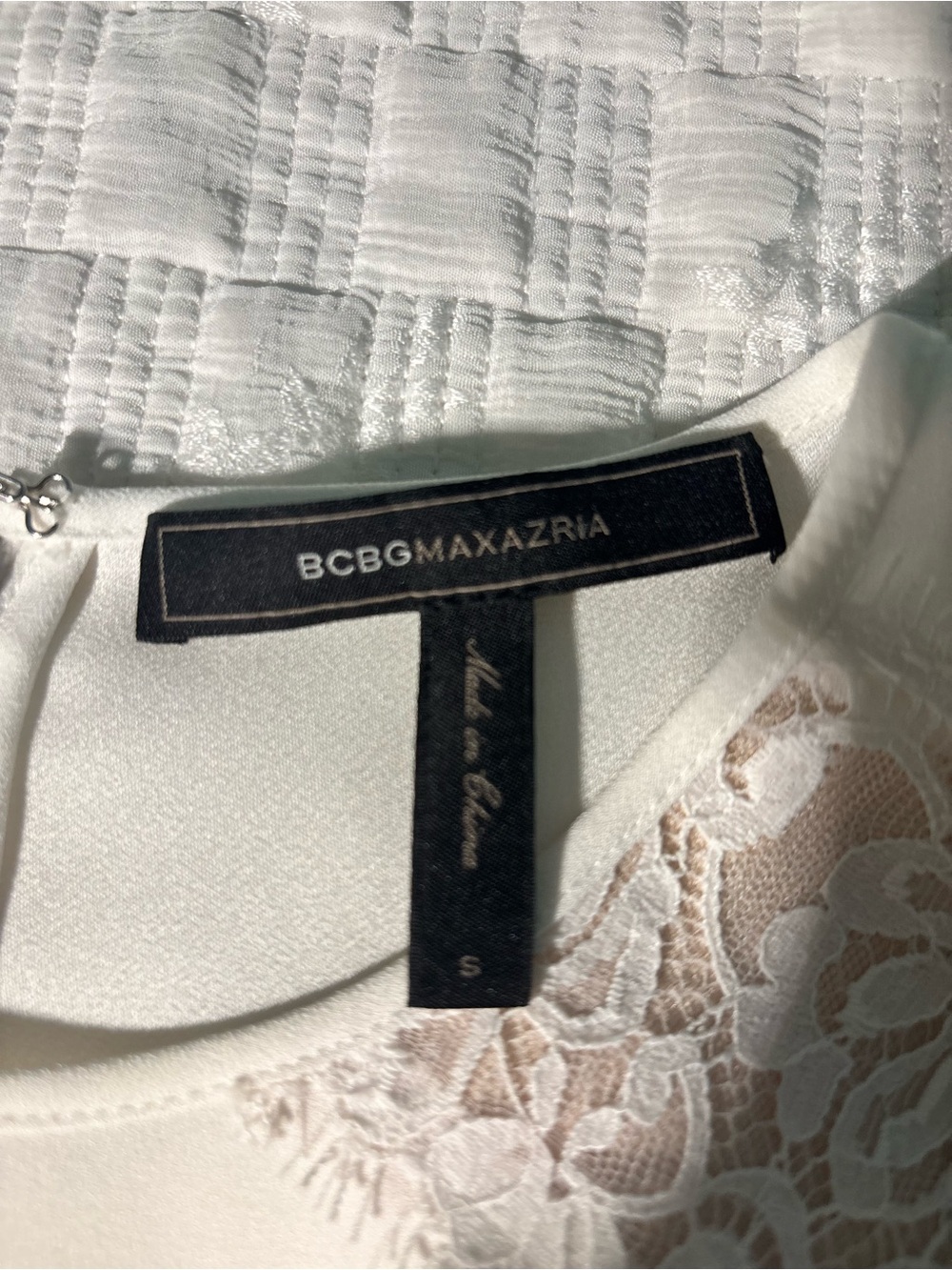 BCBGMaxAzria Ivory Lace Yoke Blouse